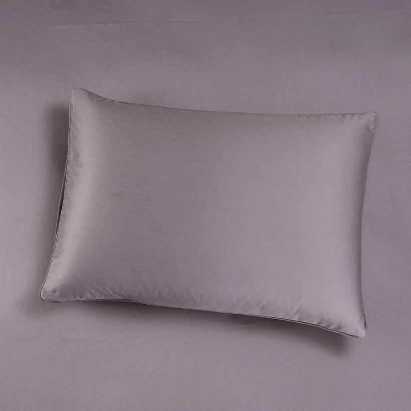 %100 Pamuk Saten 2'li Yastık Kılıfı Antrasit 50x70 cm - Lia Serisi - 