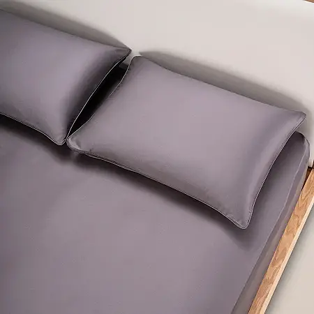 %100 Pamuk Saten 2'li Yastık Kılıfı Antrasit 50x90 cm - Lia Serisi - 2