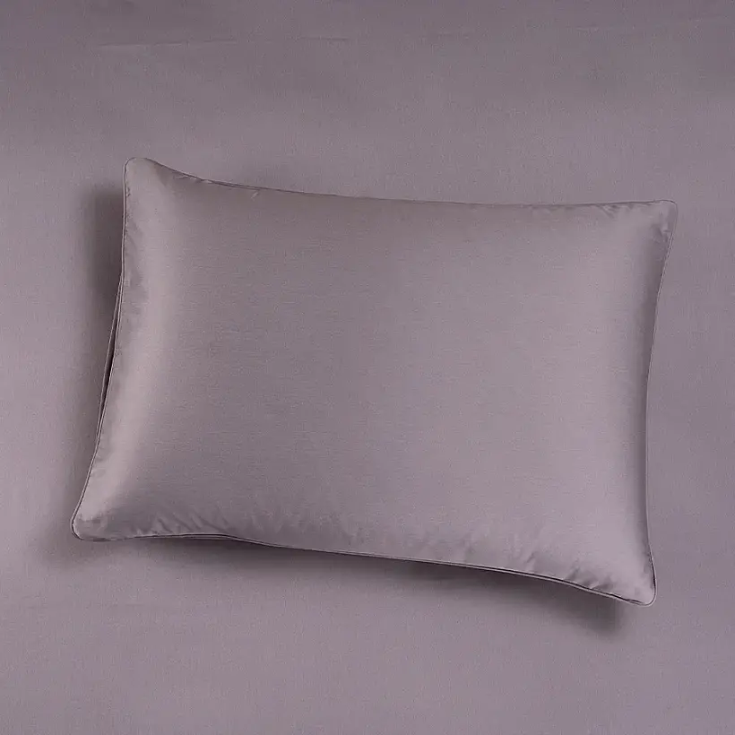 %100 Pamuk Saten 2'li Yastık Kılıfı Antrasit 50x90 cm - Lia Serisi - 