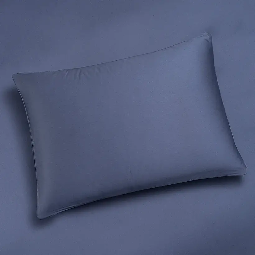 %100 Pamuk Saten 2'li Yastık Kılıfı Lacivert 50x90 cm - Lia Serisi - 