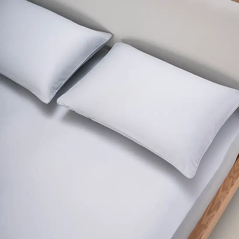 %100 Pamuk Saten 2'li Yastık Kılıfı Mavi 50x90 cm - Lia Serisi - 