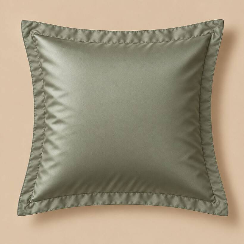 %100 Pamuk Saten 2'li Yastık Kılıfı 70x70 cm Sage - Lia Serisi - 
