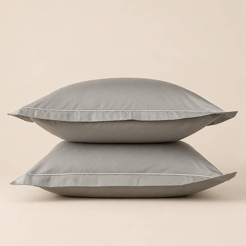 %100 Pamuk Saten 2'li Yastık Kılıfı 70x70 cm Sage - Lia Serisi - 