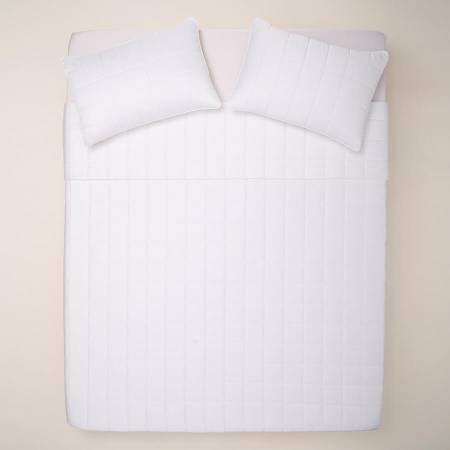 %100 Pamuk Saten Yatak Örtüsü 300x280 cm Beyaz - Lia Serisi - Penelope