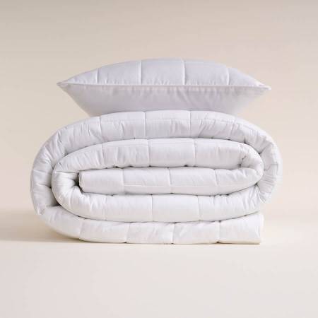 %100 Pamuk Saten Yatak Örtüsü 300x280 cm Beyaz - Lia Serisi - 8