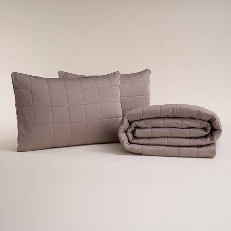 %100 Pamuk Saten Yatak Örtüsü 300x280 cm Taş Rengi - Lia Serisi - Penelope