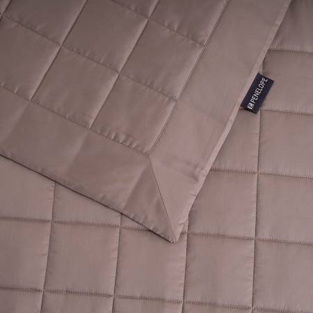 %100 Pamuk Saten Yatak Örtüsü 300x280 cm Taş Rengi - Lia Serisi - 7