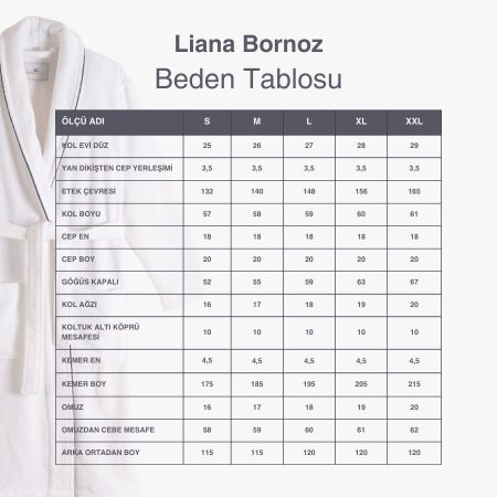 %100 Pamuk Bornoz Antrasit - Liana Serisi - 6