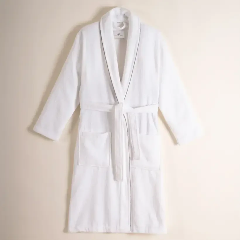 %100 Pamuk Bornoz Taş Rengi S - Liana Serisi - Penelope