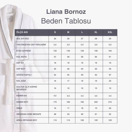 %100 Pamuk Bornoz Taş Rengi XXL - Liana Serisi - 7