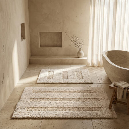 Linea Banyo Paspas Seti - Ekru 2'li 