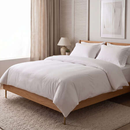 Hotel Collection Linor Soft Beyaz Çizgili Nevresim Seti