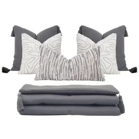 Liora Kırlent Kılıfı 35x70 cm Ekru-Gri - PENELOPE (1)