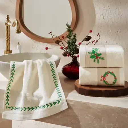Yılbaşı Temalı %100 Pamuk 3'lü Kutulu Havlu Seti - Merry Box - PENELOPE (1)