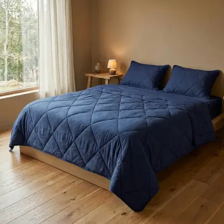 Microfiber Kumaş Çift Kişilik Denim Yastık Yorgan Seti - Colors in Comfort - 1