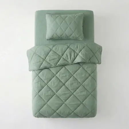 Microfiber Kumaş Tek Kişilik Yeşil Yastık Yorgan Seti - Colors in Comfort - 2