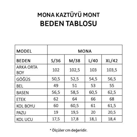 %100 Kaz Tüyü Mont Siyah L - Mona Koleksiyonu - 10