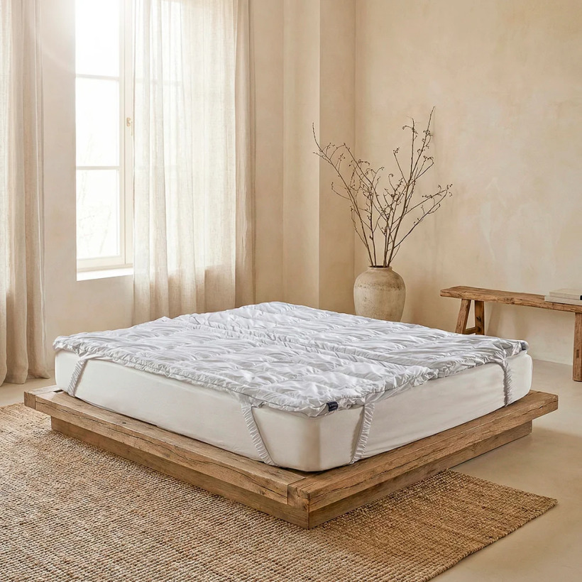 %100 Pamuk Yün Fermuarlı 2'ye Ayrılabilen Topper - Nature Comfort Serisi - 