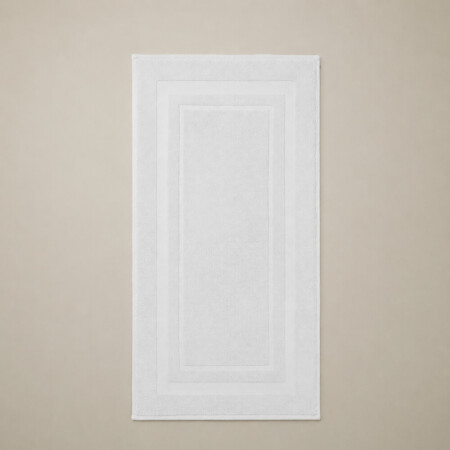 %100 Pamuk Banyo Ayak Havlusu 50x90 cm Beyaz - Noa Serisi - 1