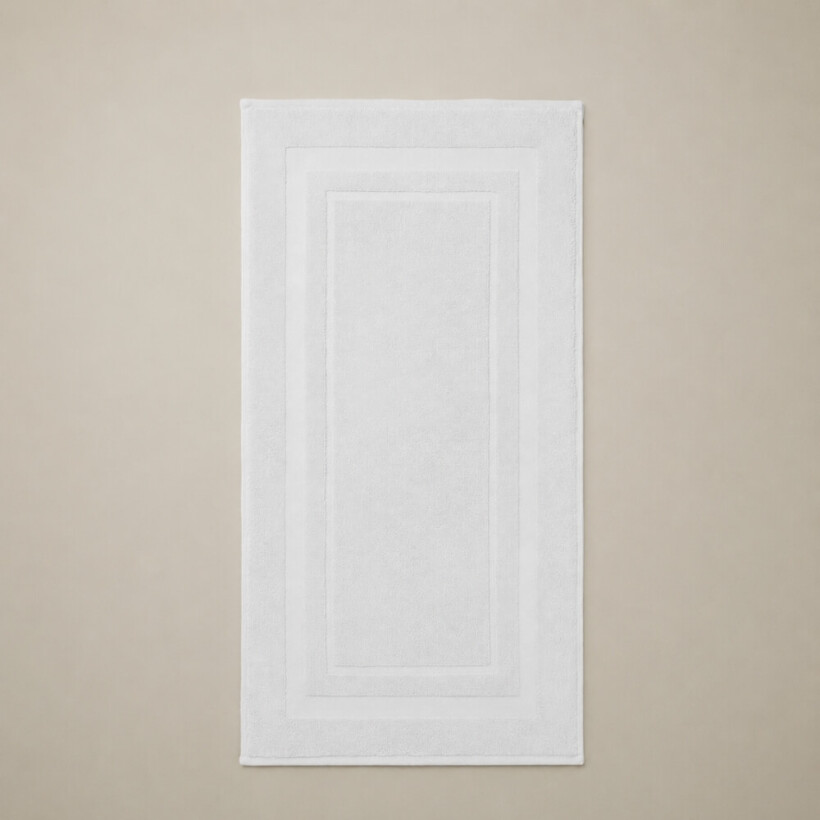 %100 Pamuk Banyo Ayak Havlusu 50x90 cm Beyaz - Noa Serisi - 