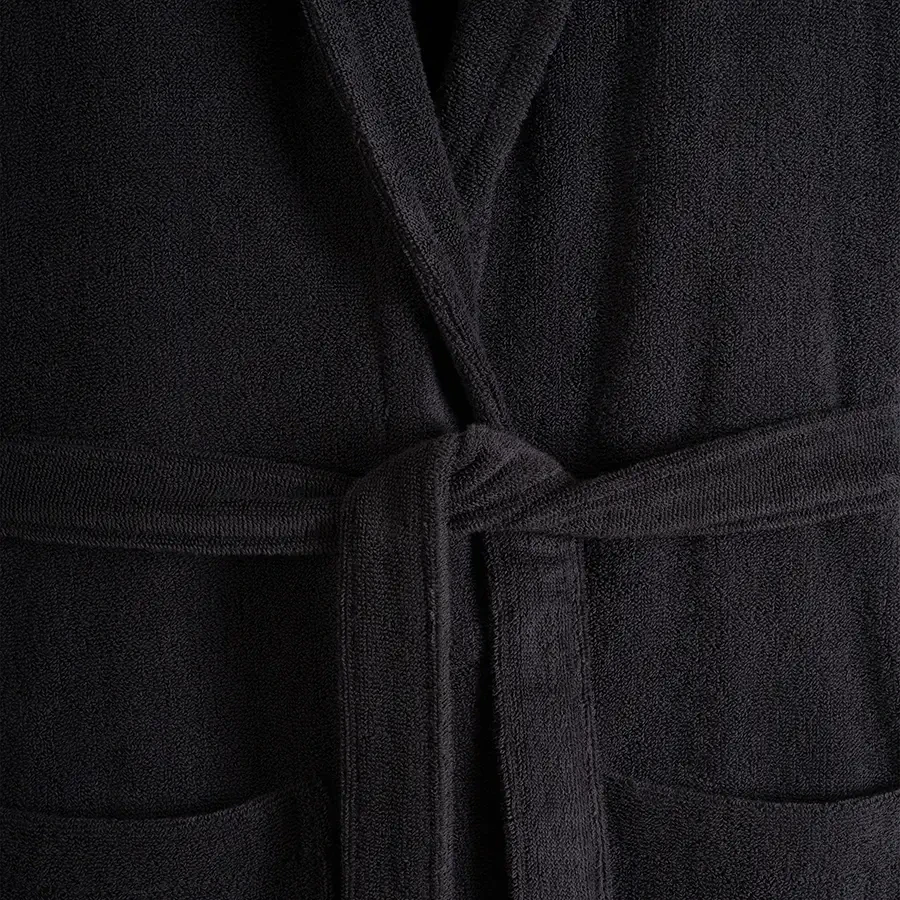 %100 Pamuk Bornoz XL Antrasit - Noa Serisi - 4