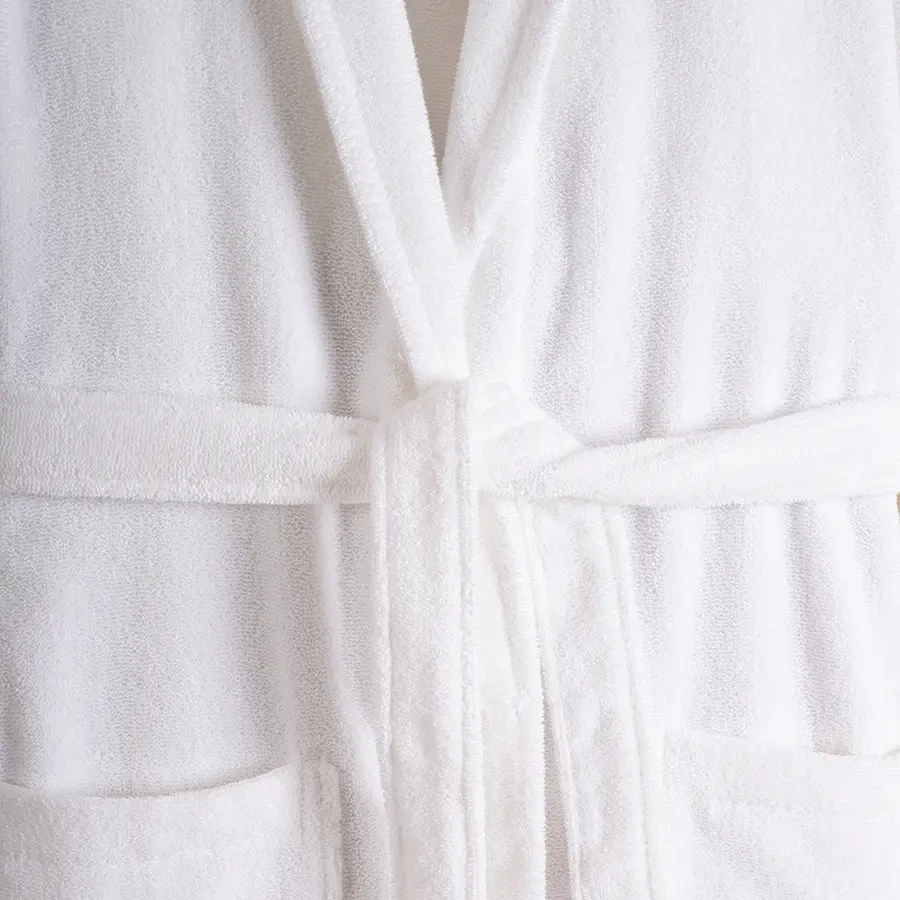 %100 Pamuk Bornoz XL Beyaz - Noa Serisi - 4