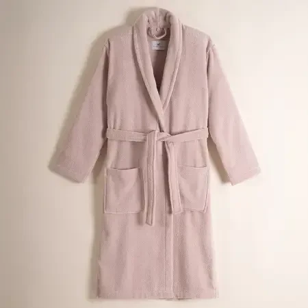 %100 Pamuk Bornoz XL Pudra - Noa Serisi - 1