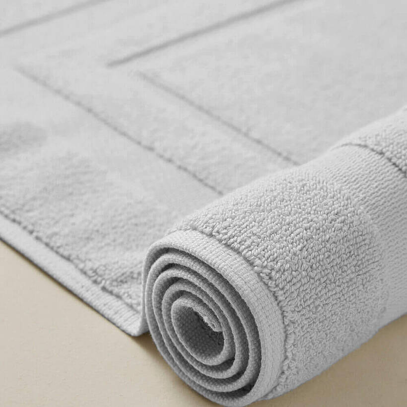 %100 Pamuk Banyo Ayak Havlusu 50x90 cm Gri - Noa Serisi - 