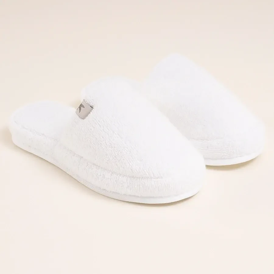 %100 Pamuk Havlu Terlik 44-45 Beyaz - Noa Serisi - 1