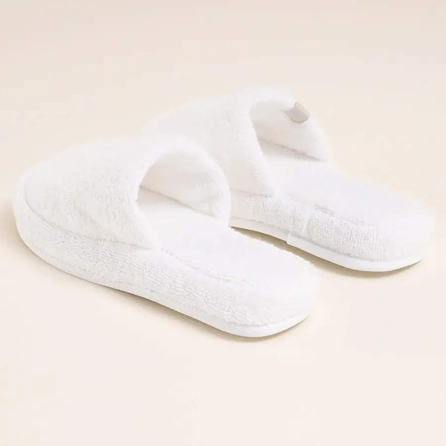 %100 Pamuk Havlu Terlik 44-45 Beyaz - Noa Serisi - 4