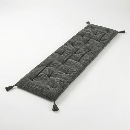 Nora Püsküllü Yatak Üzeri Runner 70x220 cm Koyu Gri - 2