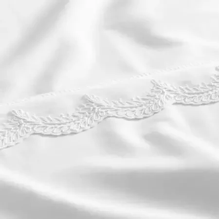 %100 Pamuk 200 TC Nevresim Takımı 200x220 cm Beyaz - Alba Serisi - 5