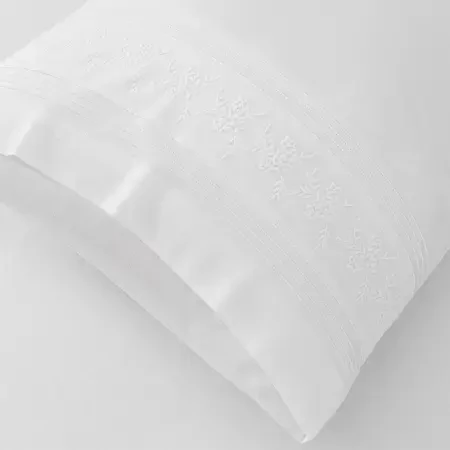 %100 Pamuk 200 TC Nevresim Takımı 200x220 cm Beyaz - Vera Serisi - 3