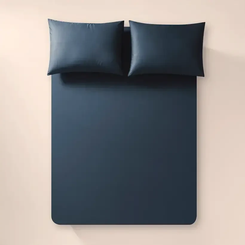 %100 Pamuk Percale Lastikli Çarşaf 100x200 cm Lacivert - Pure Serisi - Penelope