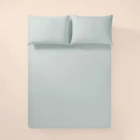 %100 Pamuk Percale Lastikli Çarşaf 100x200 cm Mavi - Pure Serisi - 1