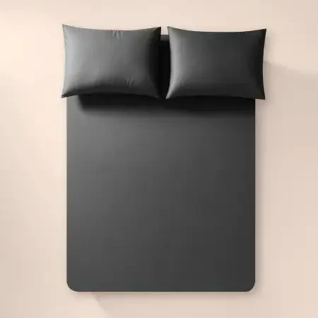 %100 Pamuk Percale Lastikli Çarşaf 120x200 cm Antrasit - Pure Serisi - 1