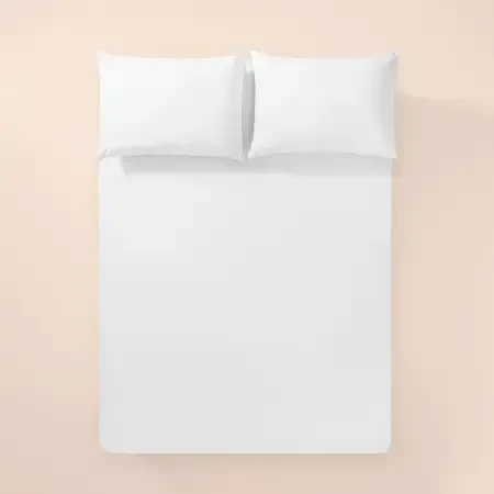 %100 Pamuk Percale Lastikli Çarşaf 120x200 cm Beyaz - Pure Serisi - 1