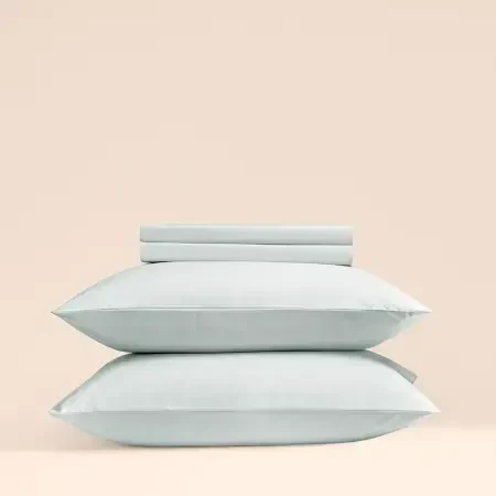%100 Pamuk Percale Lastikli Çarşaf 120x200 cm Mavi - Pure Serisi - 2