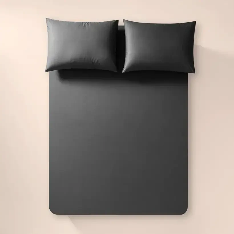 %100 Pamuk Percale Lastikli Çarşaf 160x200 cm Antrasit - Pure Serisi - Penelope