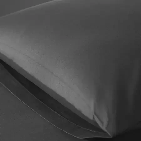 %100 Pamuk Percale Lastikli Çarşaf 200x200 cm Antrasit - Pure Serisi - 3