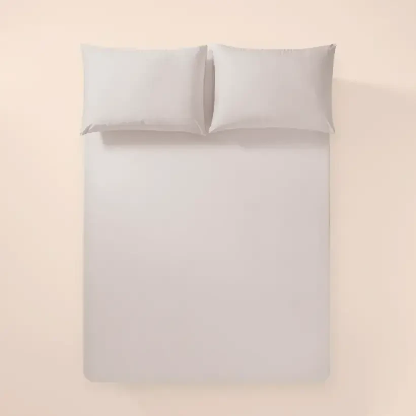 %100 Pamuk Percale Lastikli Çarşaf 200x200 cm Gri - Pure Serisi - Penelope