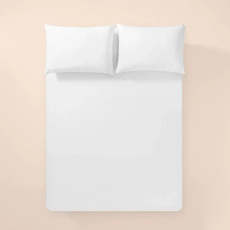 %100 Pamuk Percale Lastikli Çarşaf Beyaz - Pure Serisi 