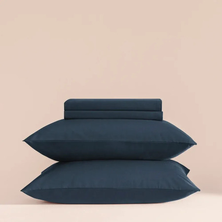 %100 Pamuk Percale Lastikli Çarşaf Lacivert - Pure Serisi - 2