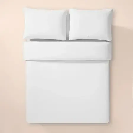 %100 Pamuk Percale Nevresim Seti 160x220 cm Beyaz - Pure Serisi - 3