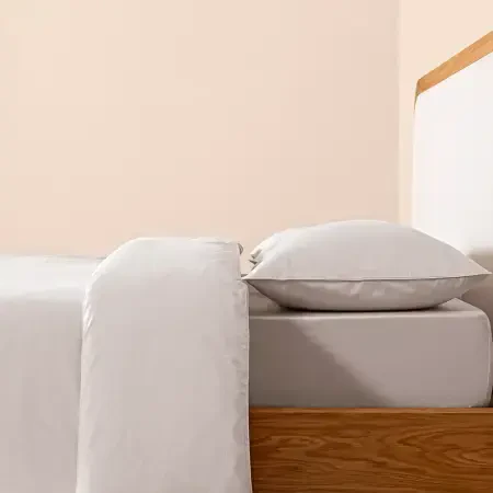 %100 Pamuk Percale Nevresim Seti 160x220 cm Gri - Pure Serisi - 7