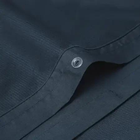 %100 Pamuk Percale Nevresim Seti 160x220 cm Lacivert - Pure Serisi - 5