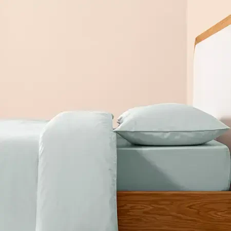 %100 Pamuk Percale Nevresim Seti 160x220 cm Mavi - Pure Serisi - 7