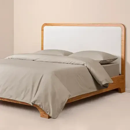 %100 Pamuk Percale Nevresim Seti 160x220 cm Taş Rengi - Pure Serisi - 1