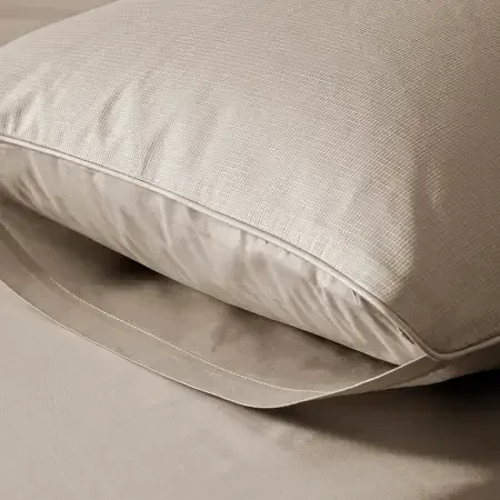 %100 Pamuk Percale Nevresim Seti 160x220 cm Taş Rengi - Pure Serisi - 4