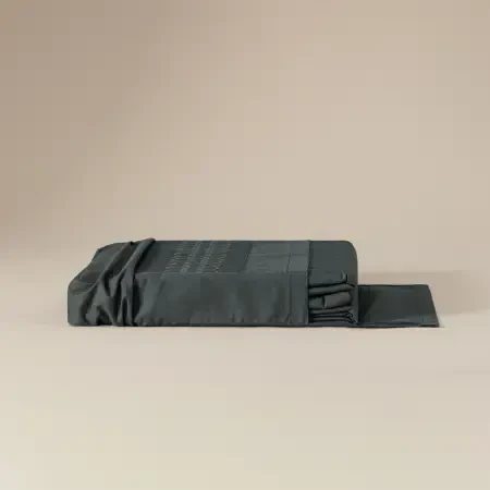 %100 Pamuk Percale Nevresim Seti 200x220 cm Antrasit - Juana Serisi - 8